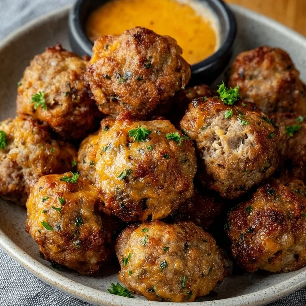 Cheddar Bay Beef Sausage Balls