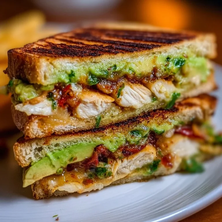 Chicken Avocado Melt Sandwich with chicken, avocado, and melted cheese