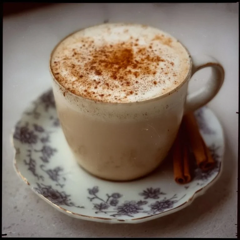 Homemade chai tea latte with spices and frothy milk in a cup