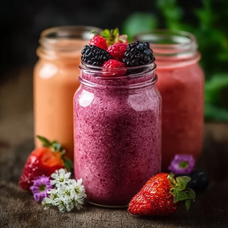 Colorful homemade fruit smoothies in glasses