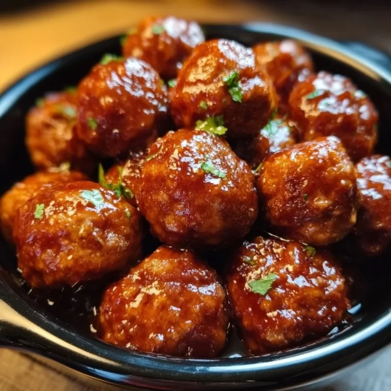 Honey BBQ Crockpot Meatballs served in a bowl, ready to eat
