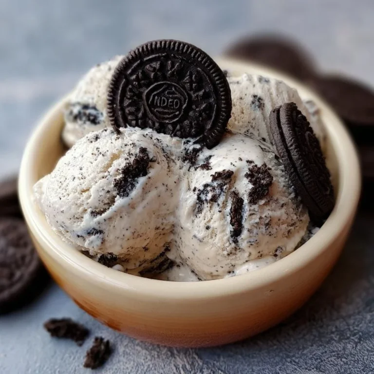 Ninja Creami homemade Oreo cookie ice cream in a bowl with crushed Oreos