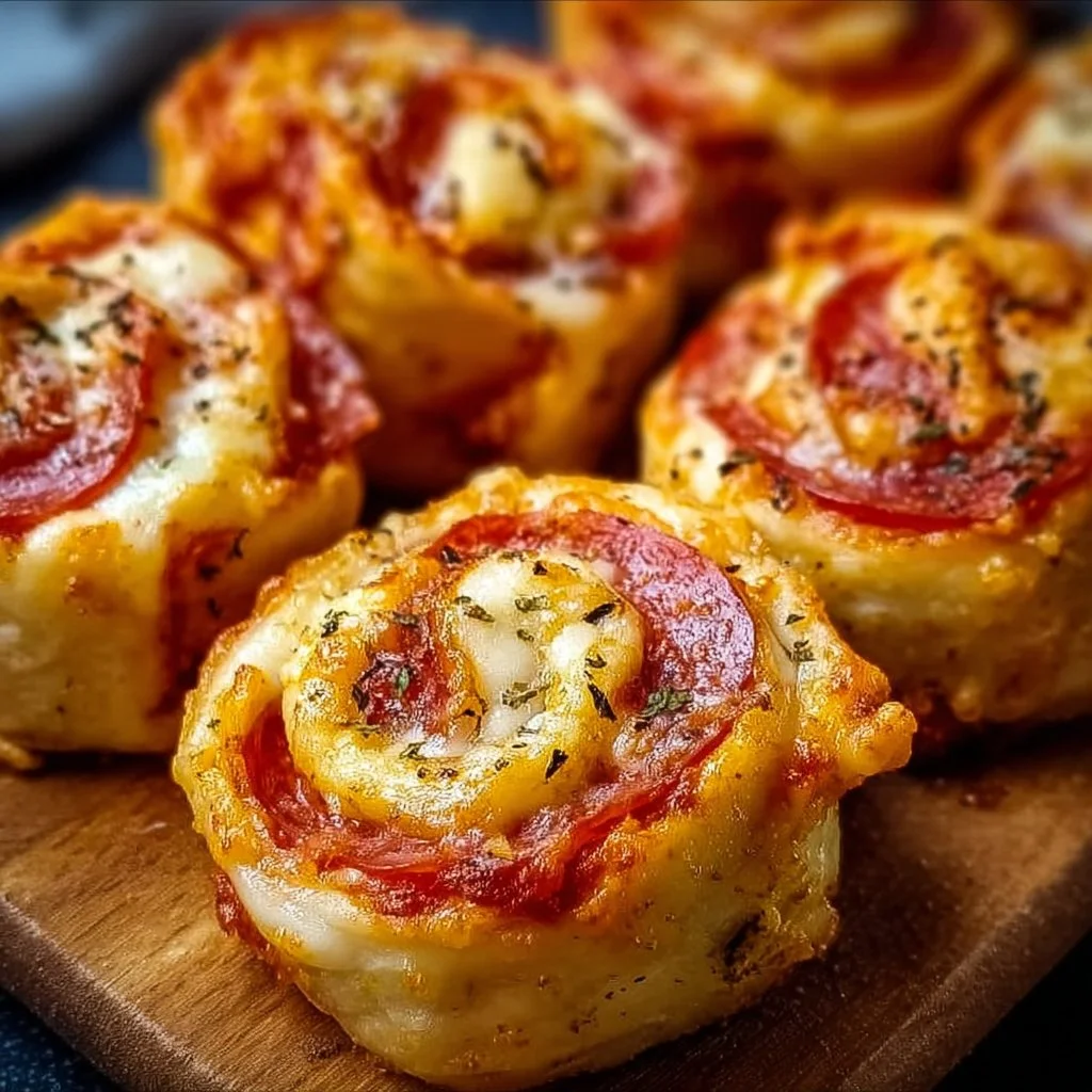 Delicious homemade Pepperoni Pizza Rolls on a plate, ready to serve.