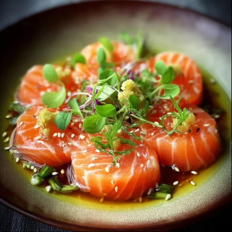 Freshly prepared raw salmon on a cutting board with herbs and lemon slices.
