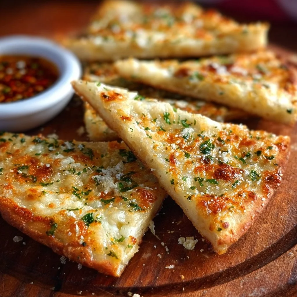 Air Fryer Cheesy Tortilla Garlic Bread
