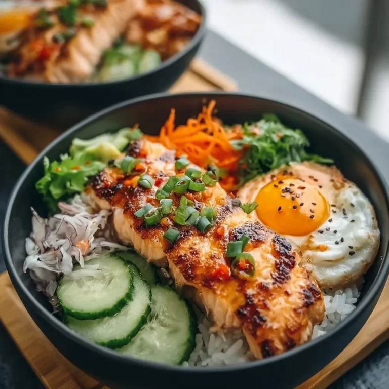 Bang Bang Salmon Bowls with fresh ingredients and flavorful sauce