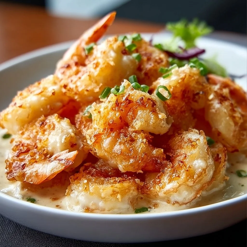Buffet Style Creamy Coconut Shrimp served with a rich coconut sauce