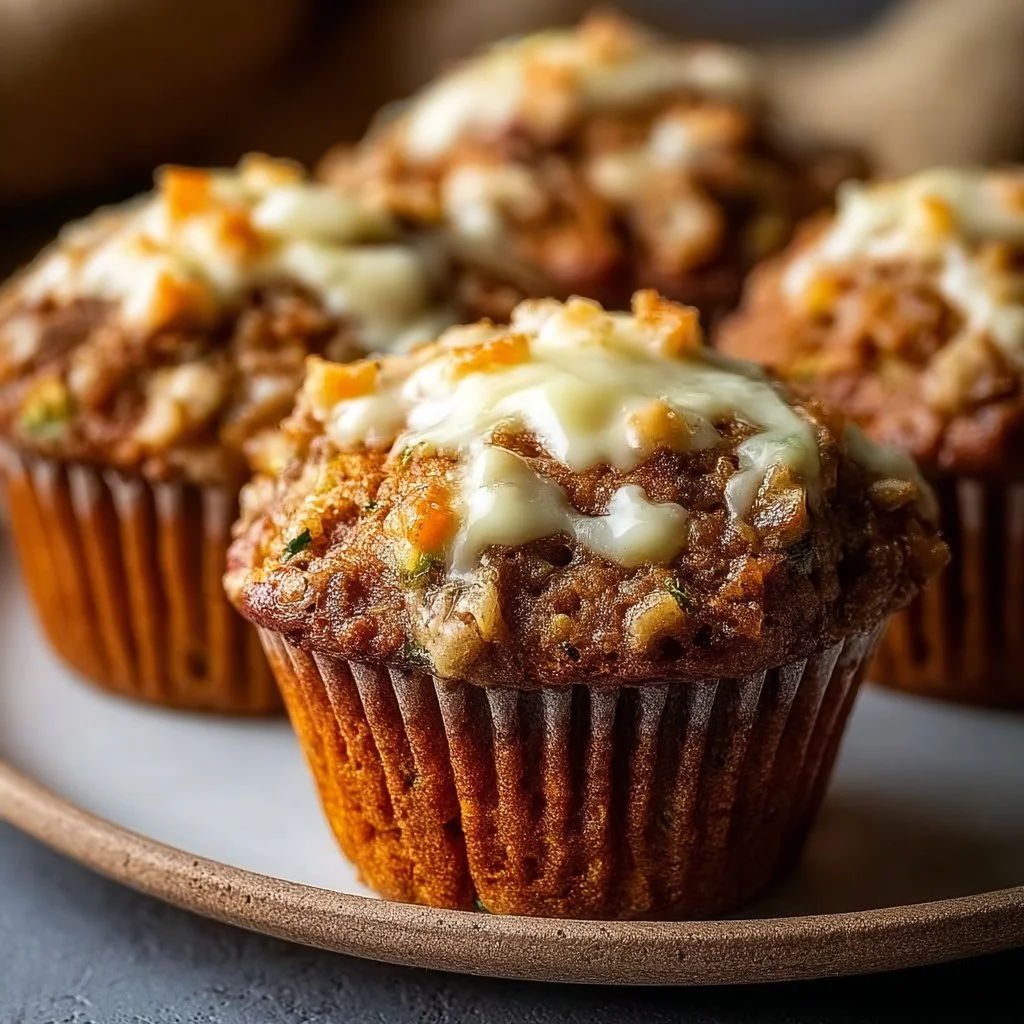 Delicious carrot cake zucchini muffins fresh from the oven