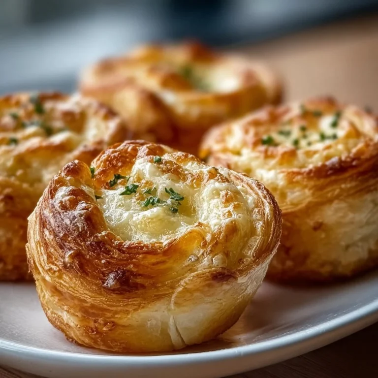 Cheesy Garlic Cruffins fresh out of the oven, golden and flaky