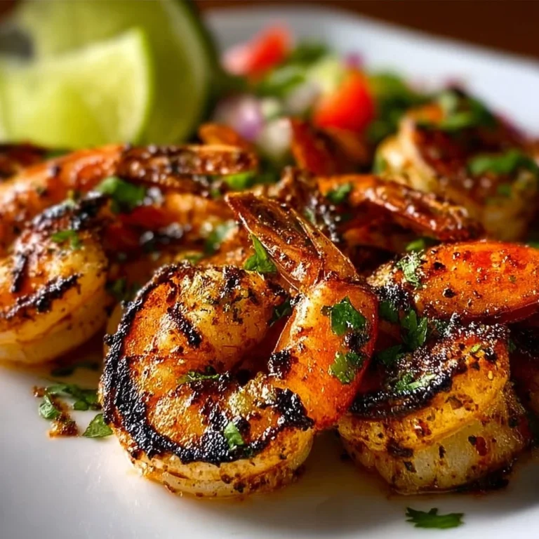 Chili lime grilled shrimp served on a plate