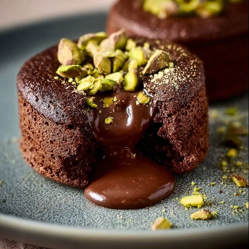 Chocolate Pistachio Lava Cakes