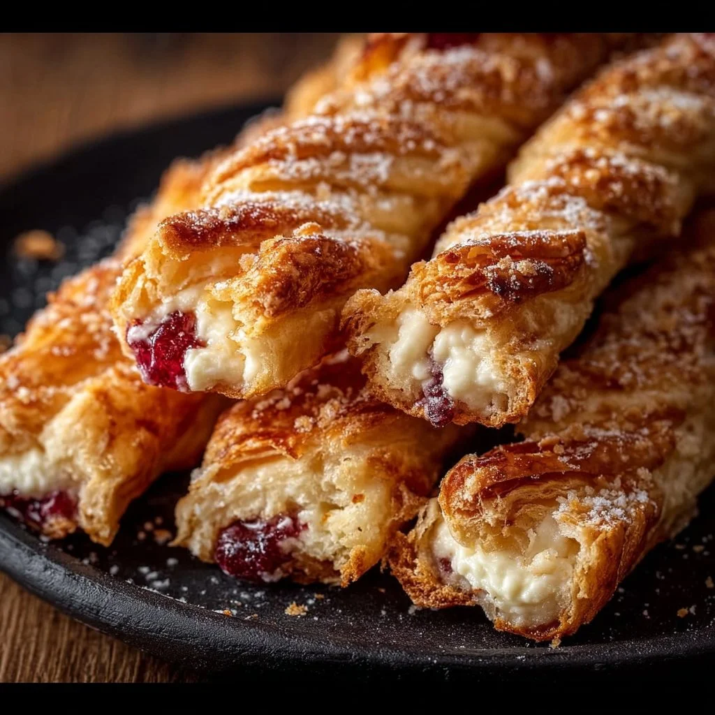 Cranberry Orange Cream Cheese Pastry Straws