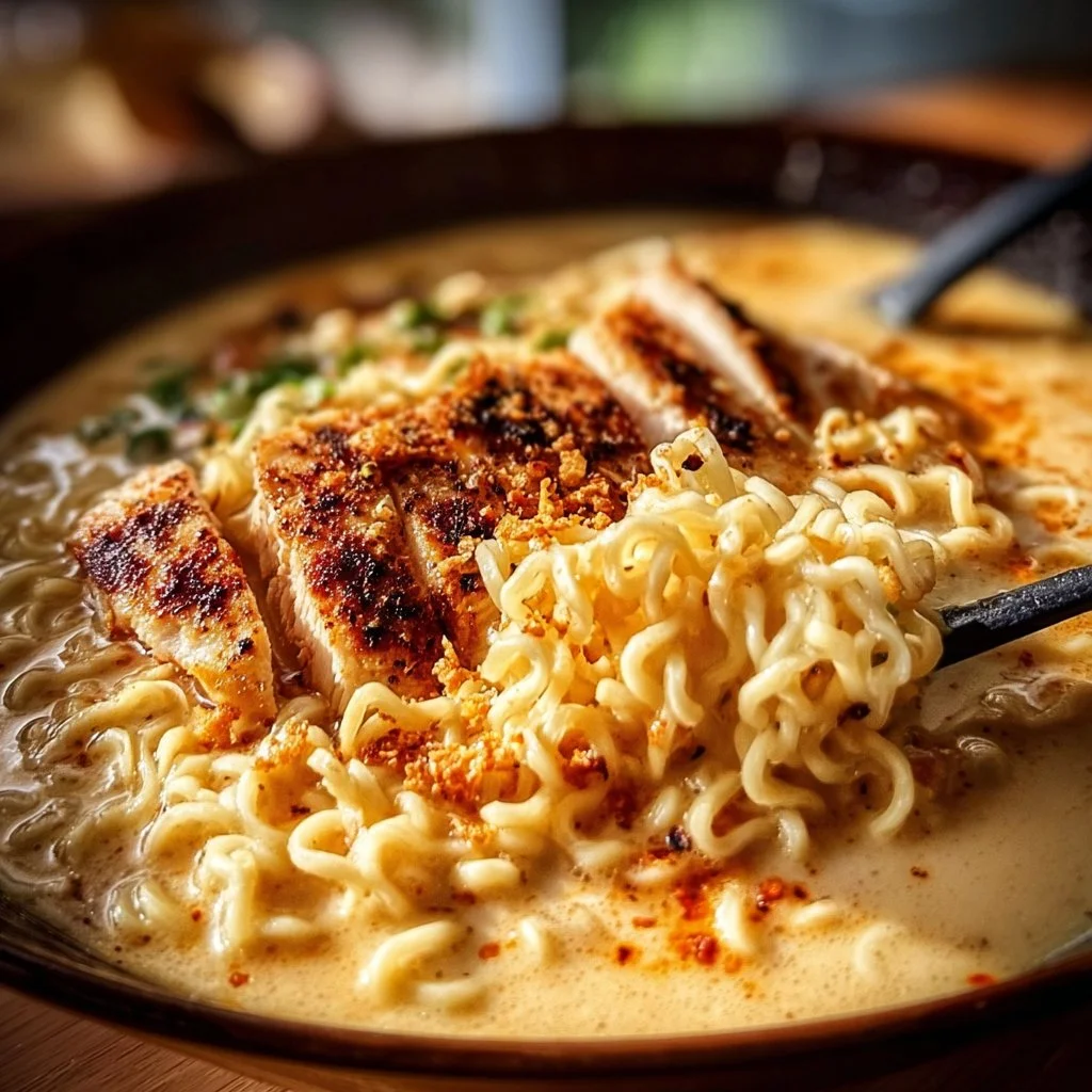 Creamy Garlic Chicken Ramen