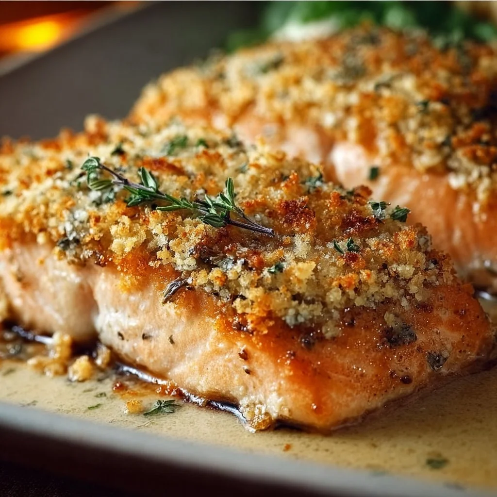 Crispy Parmesan Salmon Bake