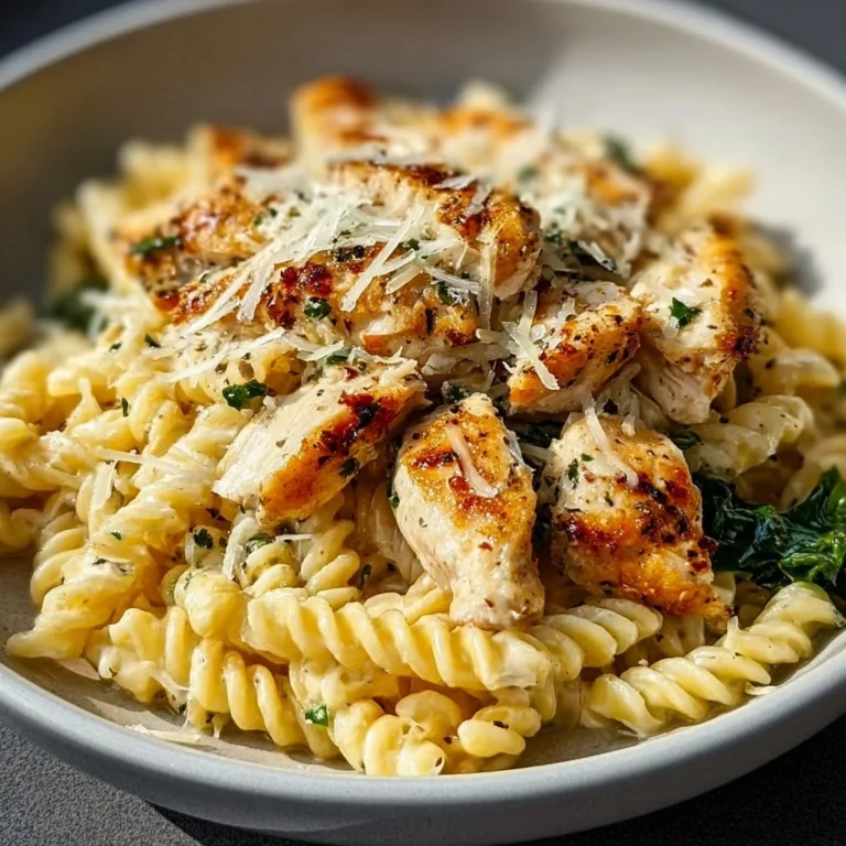 Delicious easy garlic parmesan chicken pasta served in a bowl