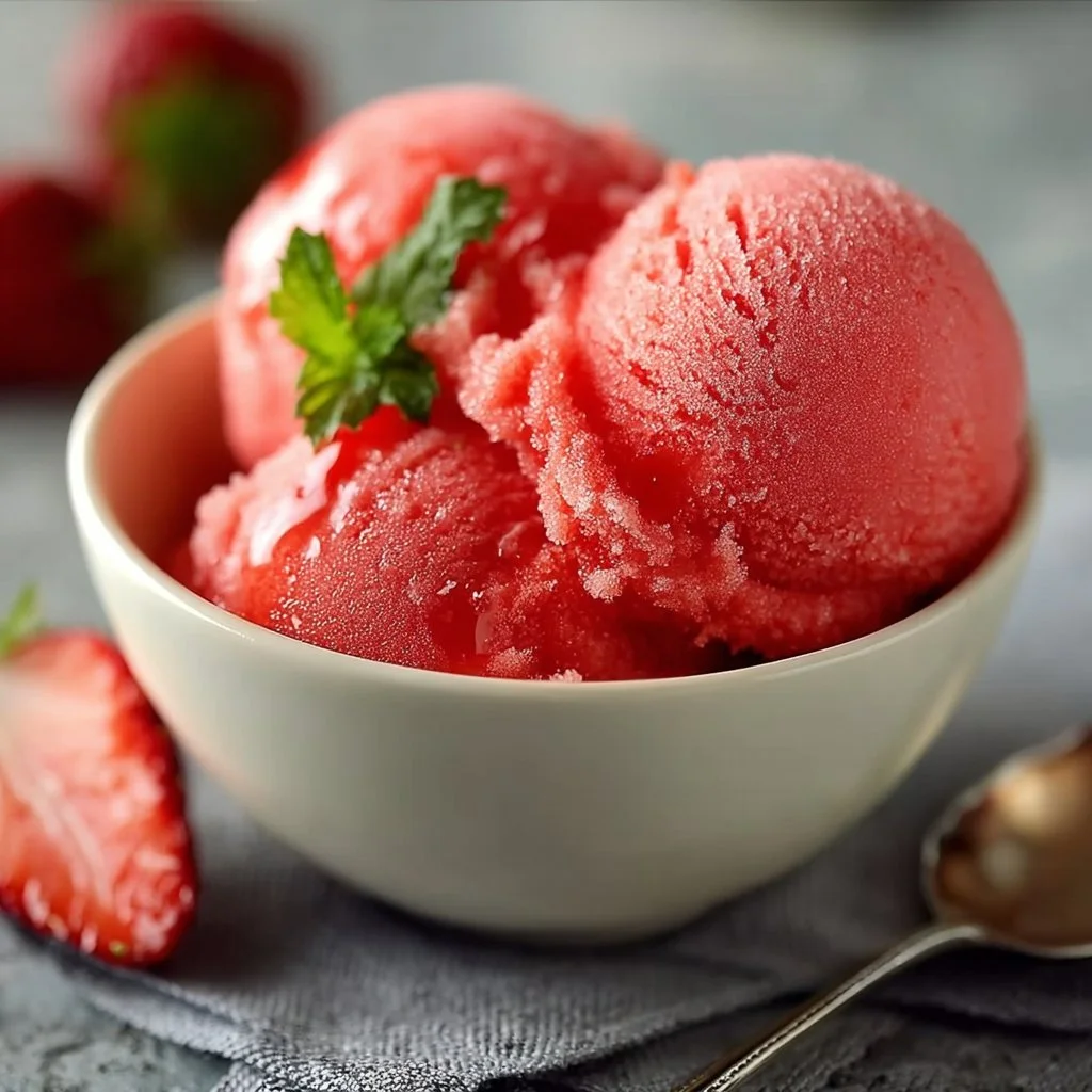 Easy Strawberry Sorbet