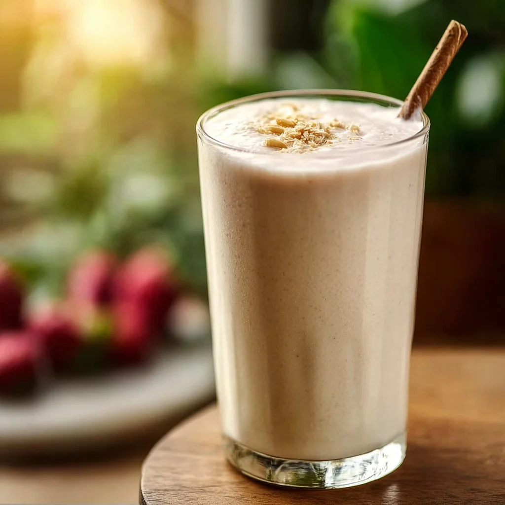 Greek yogurt protein shake with fruit and nuts for a nutritious boost