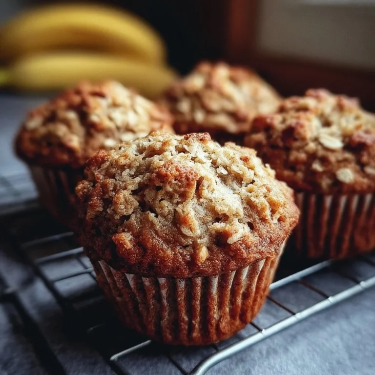 Healthy banana oatmeal muffins freshly baked in a muffin tin