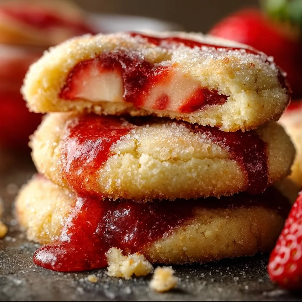 Lemon Sugar Strawberry Cookies