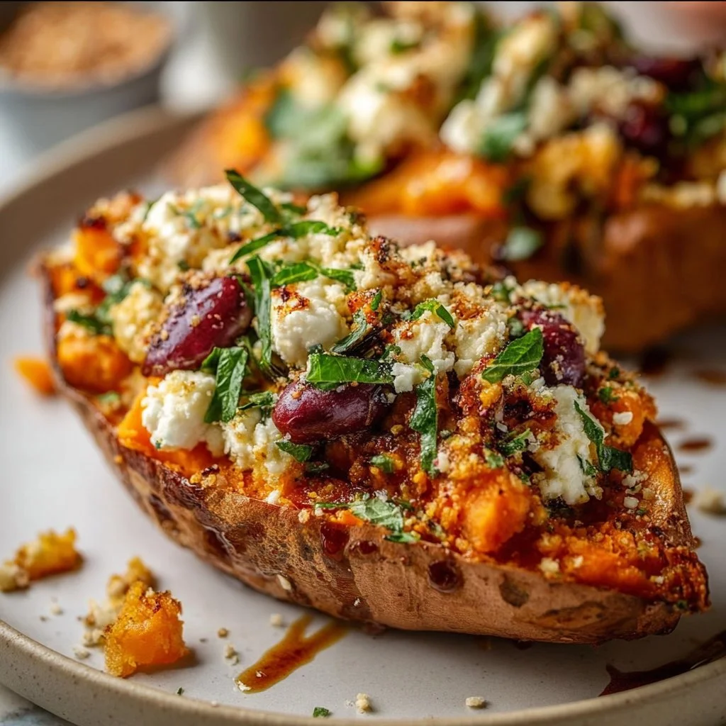 Mediterranean Stuffed Sweet Potatoes