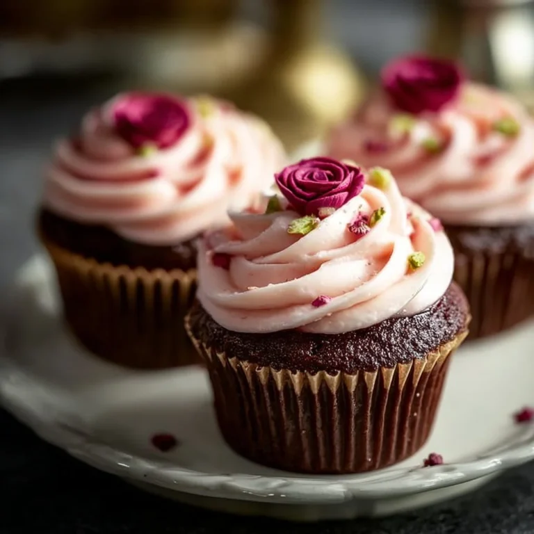 Midnight Rose Garden Cupcakes with rich chocolate and rose decorations