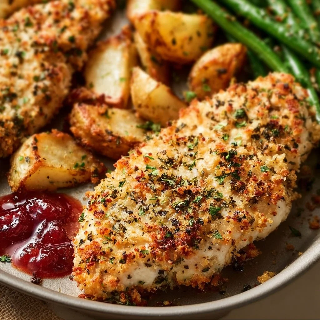 Parmesan Crusted Chicken Sheet Pan Dinner