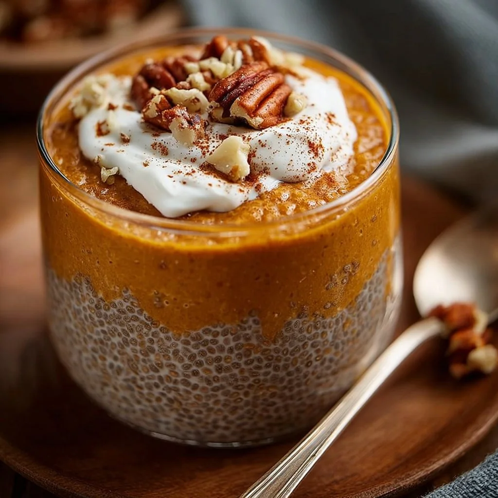 Pumpkin Pie Greek Yogurt Chia Pudding