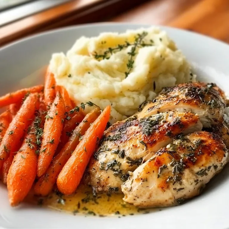 Delicious garlic herb chicken dish garnished with fresh herbs