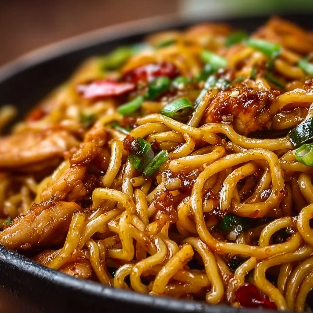 Sticky Garlic Chicken Noodles