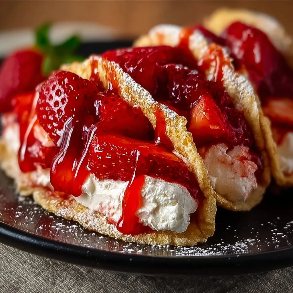 Strawberry Cheesecake Dessert Tacos