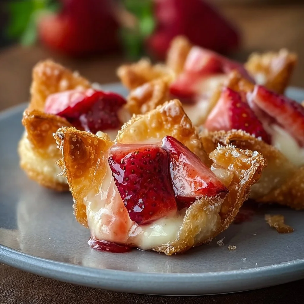 Strawberry Cheesecake Wonton Bites