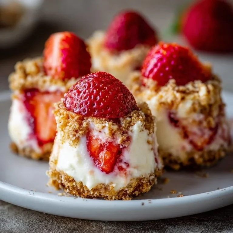 Strawberry Crunch Cheesecake Bites topped with crunchy strawberry bits