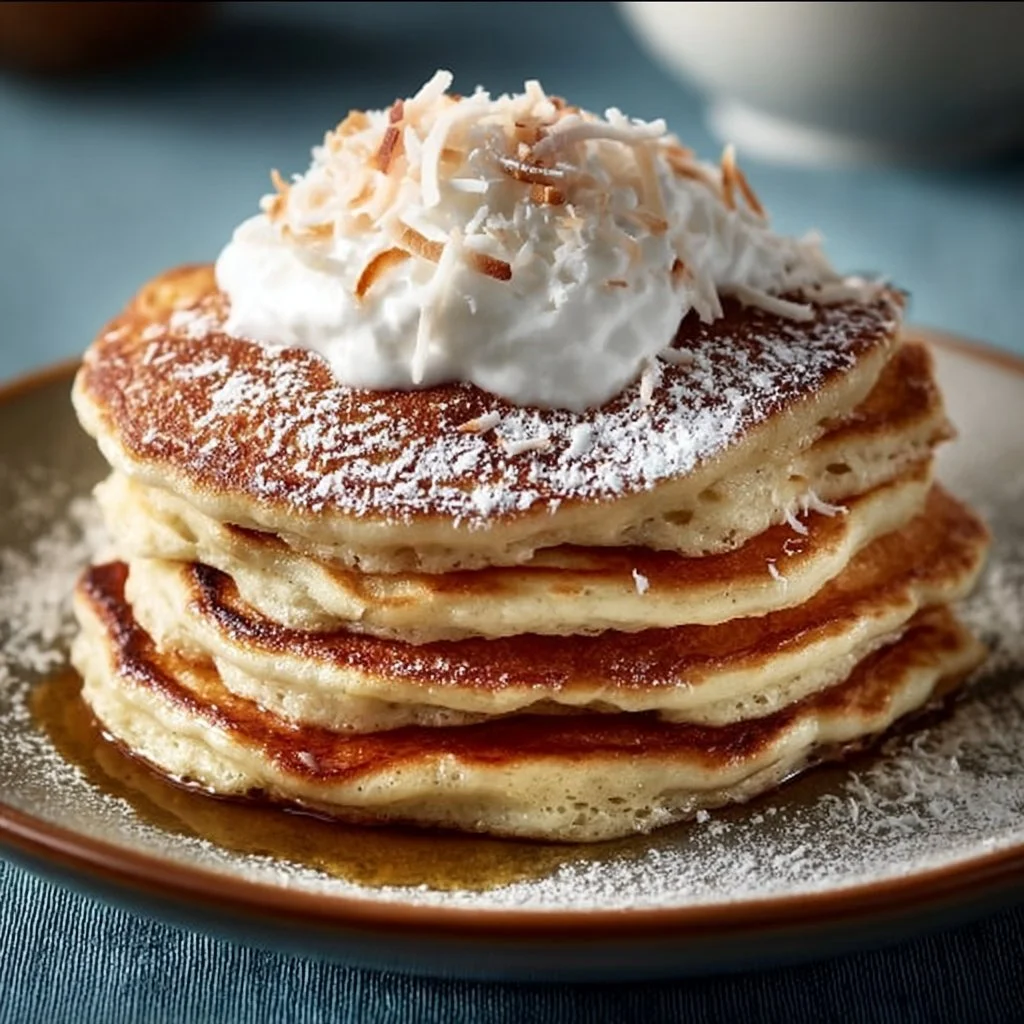 Sweet Coconut Cream Pancakes