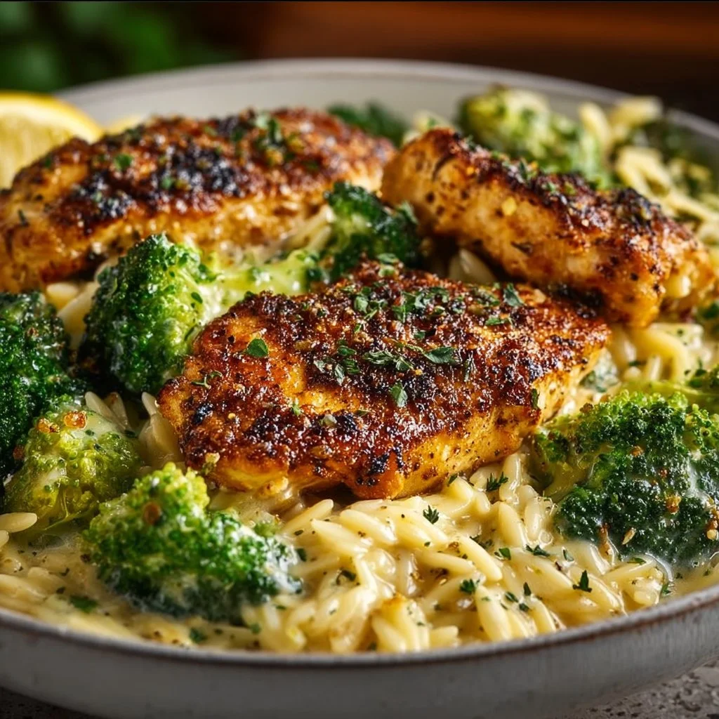 Tantalizing Lemon Pepper Chicken Broccoli Orzo