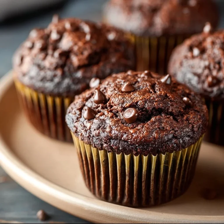 Veggie-loaded chocolate muffins with rich chocolate flavor and healthy ingredients