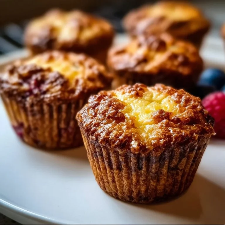 Freshly baked high-protein Greek yogurt muffins on a wooden table