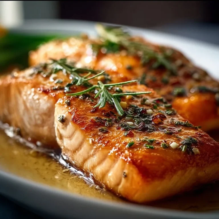 Deliciously baked salmon fillet with herbs and lemon