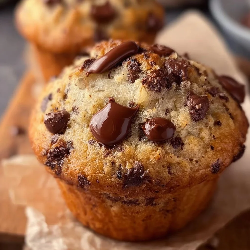 Banana Bread Muffins with Chocolate Chips