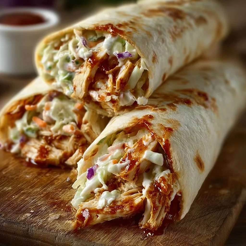 BBQ Chicken Coleslaw Wraps