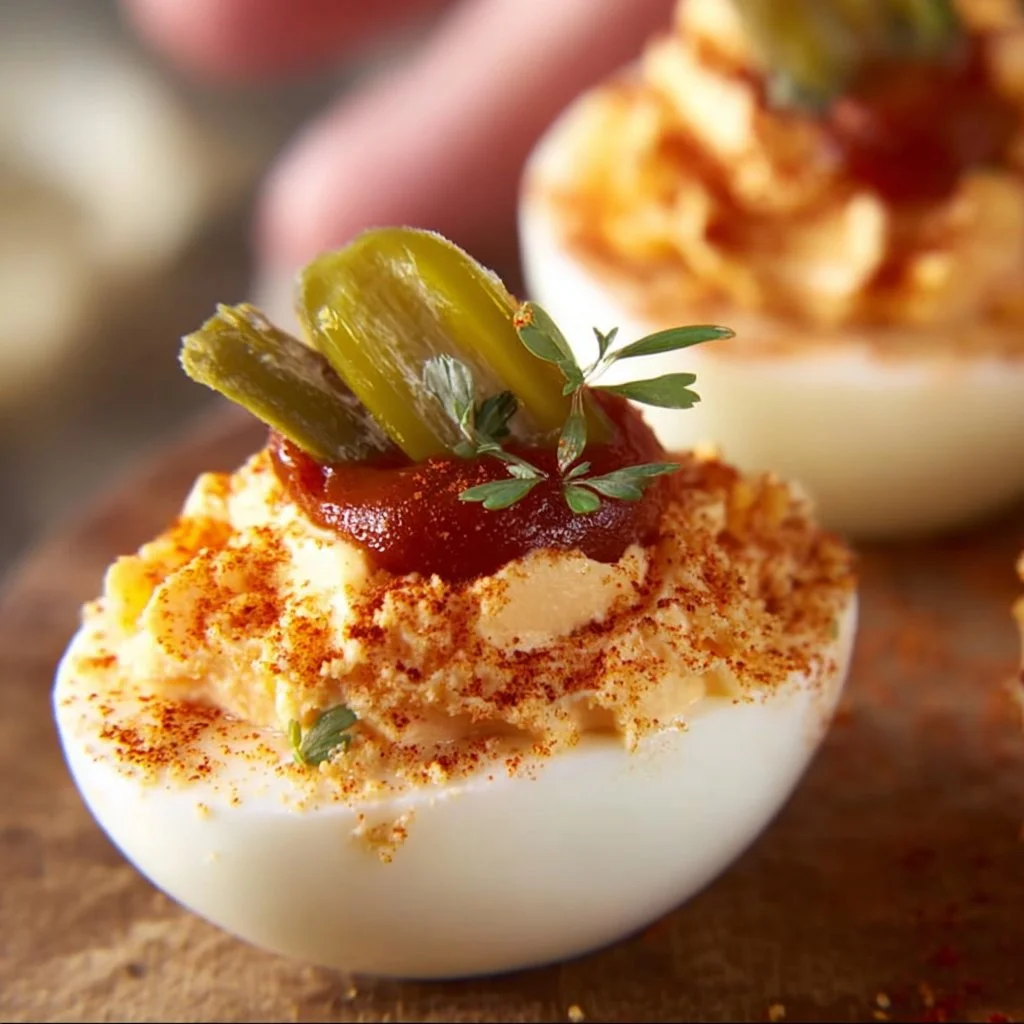 Bloody Mary Deviled Eggs