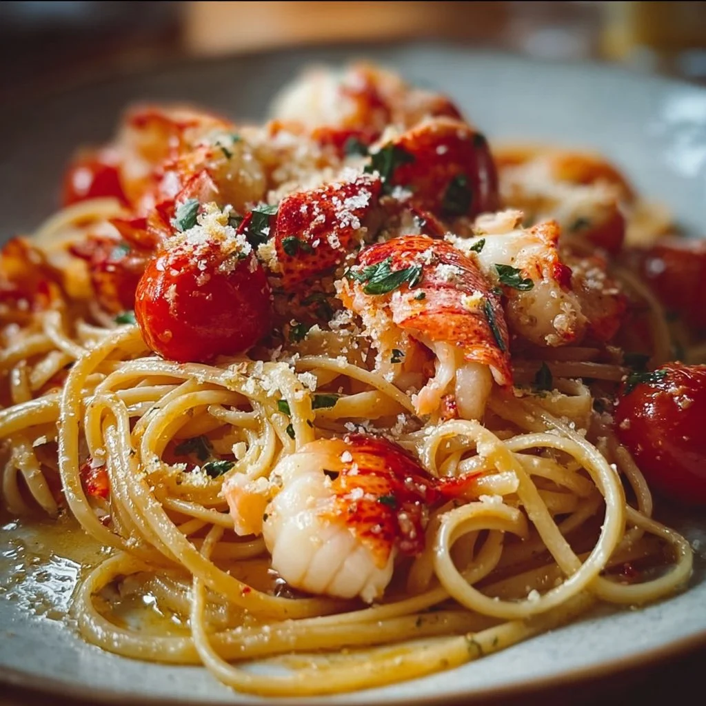 Buttered Lobster Pasta with Cherry Tomatoes