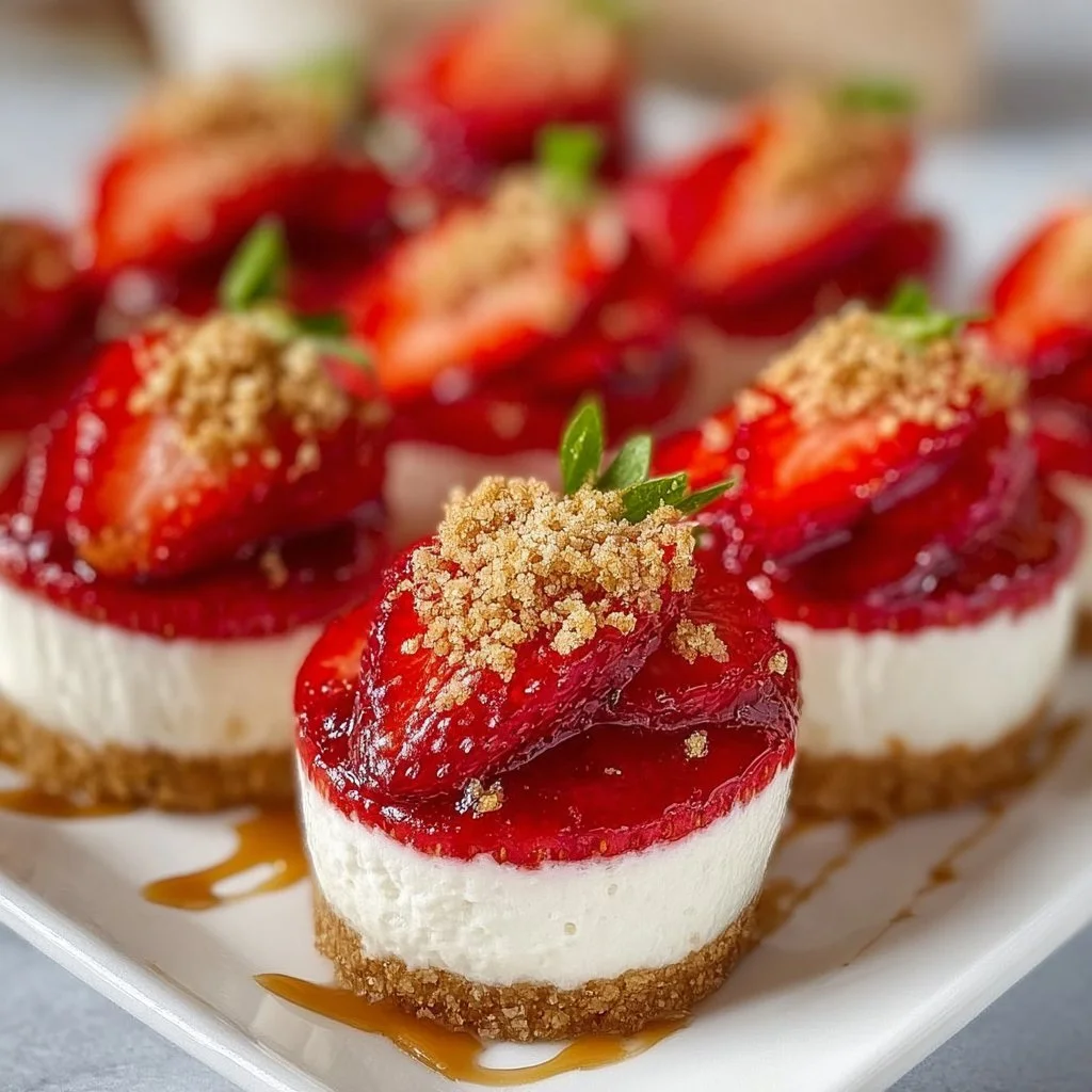 Cheesecake Deviled Strawberries topped with creamy filling and fresh fruit.