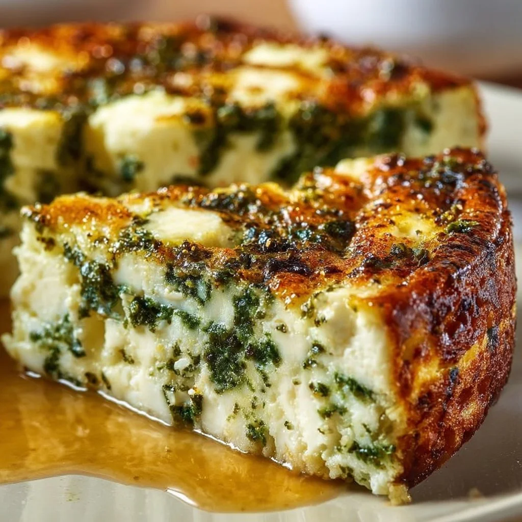 Cottage Cheese & Spinach Crustless Quiche
