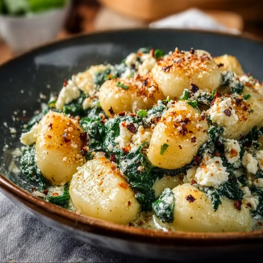 Creamy Spinach and Feta Gnocchi