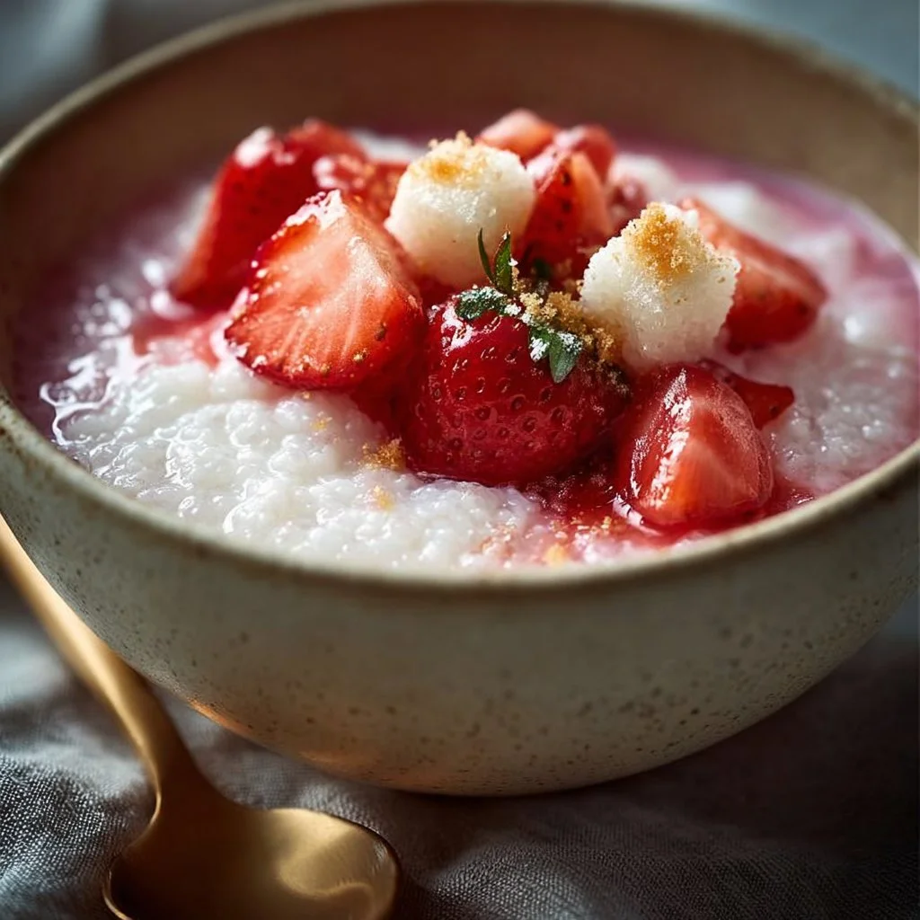 Creamy Strawberry Coconut Tapioca Dessert