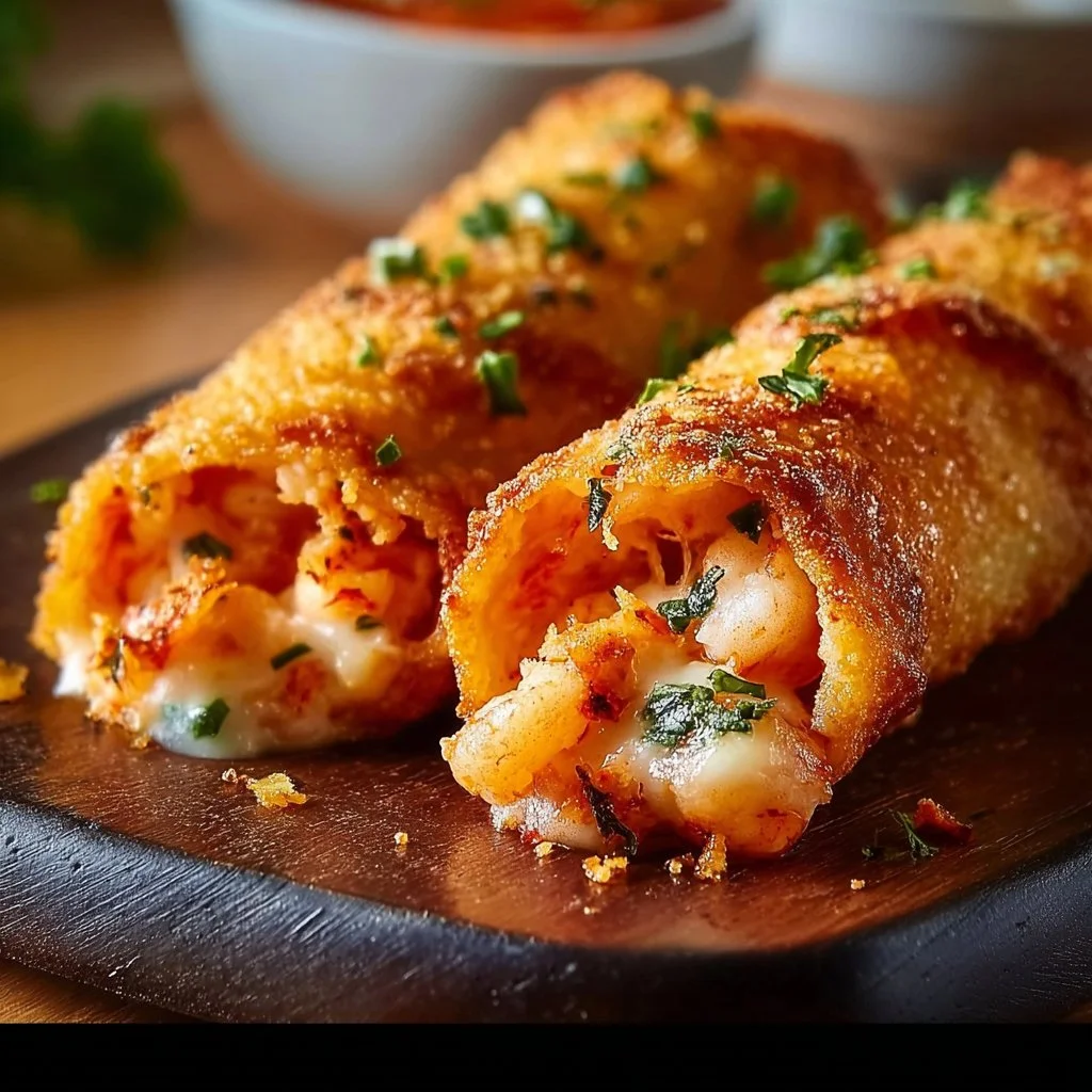 Crispy Crab and Shrimp Queso Roll-Ups