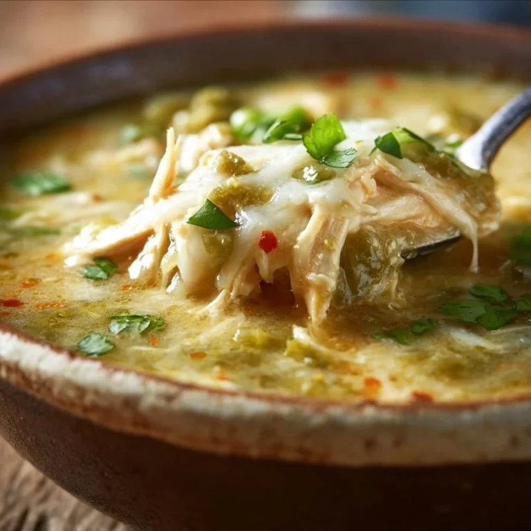Bowl of Crock Pot green enchilada chicken soup with toppings