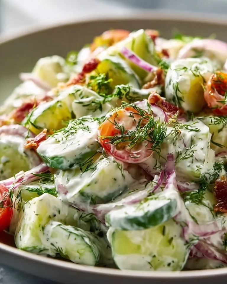 Cucumber Ranch Crack Salad with fresh cucumbers and creamy ranch dressing
