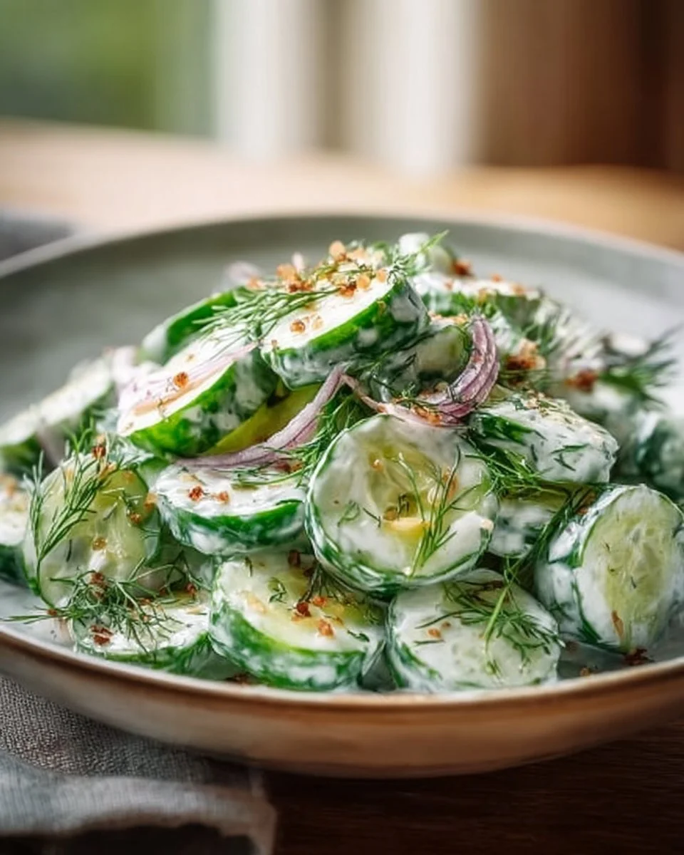 Cucumber Ranch Crack Salad with fresh cucumbers and ranch dressing