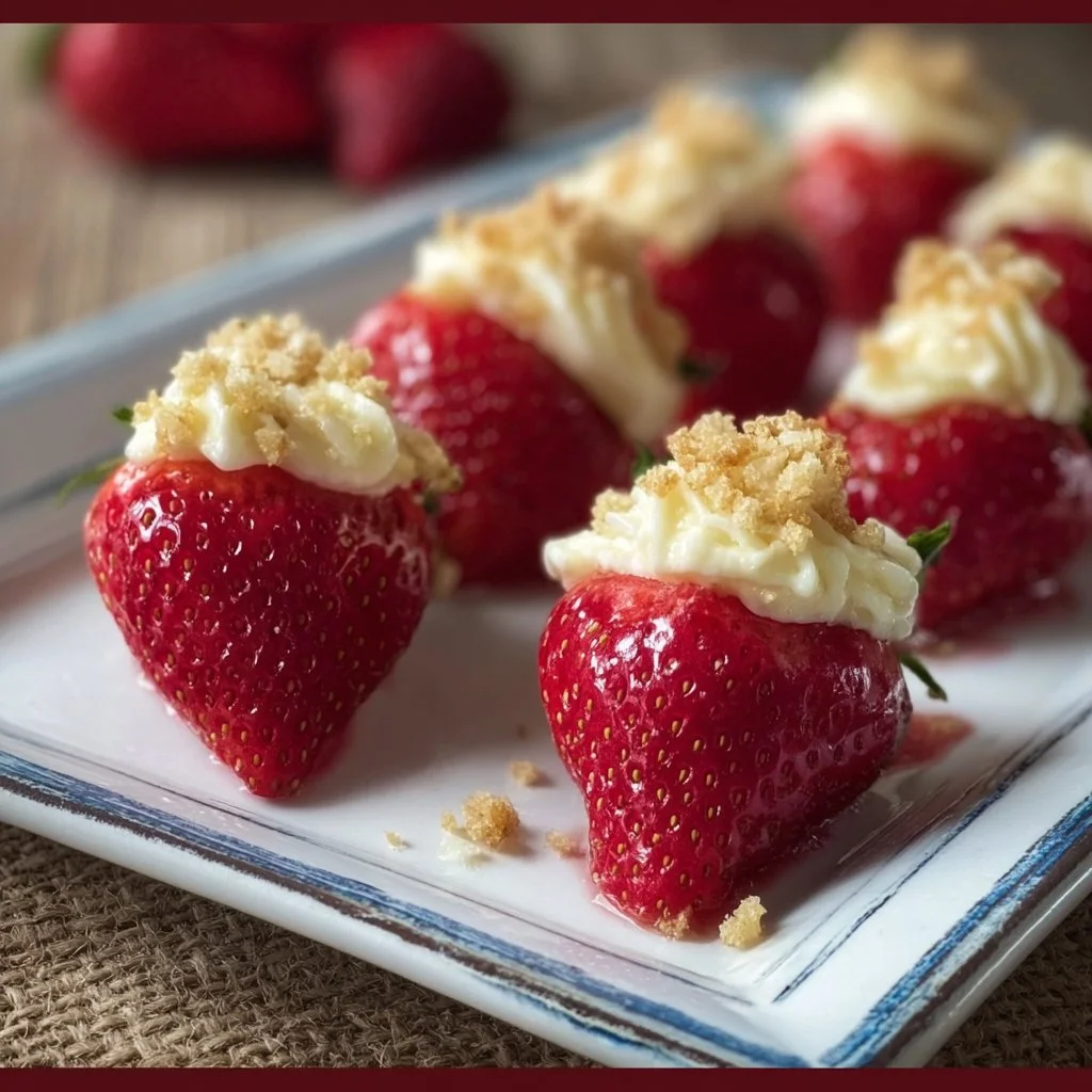 Deviled Strawberries (Made with a Cheesecake Filling)